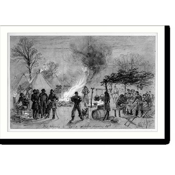Historic Print, Thanksgiving in camp sketched Thursday 28th 1861 - 3, 16" x 20"