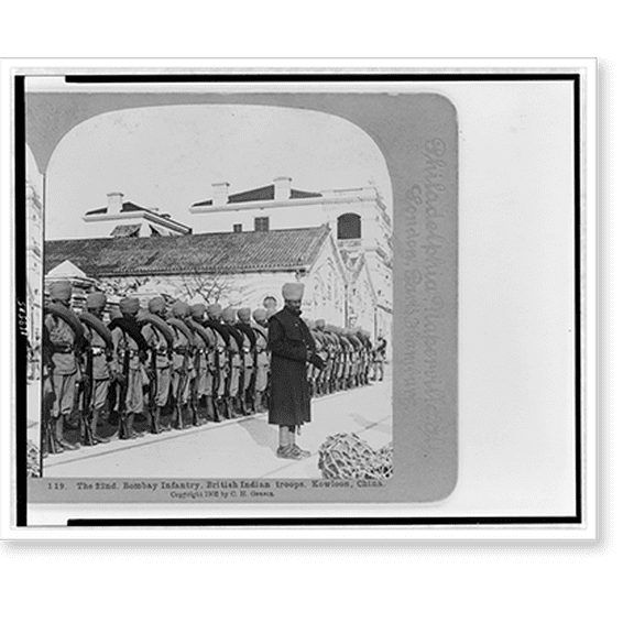 Historic Print, The 22nd Bombay Infantry. British Indian troops, Kowloon, China, 16" x 20"
