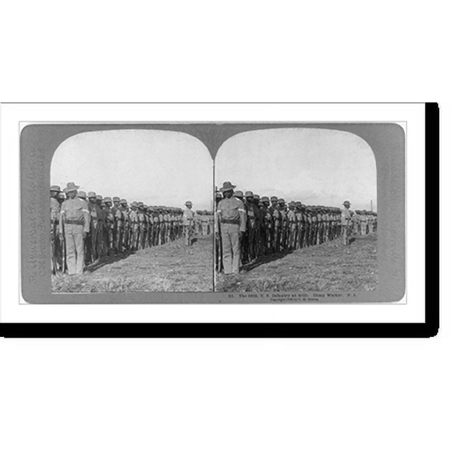 Historic Print, The 24th U.S. Infantry at drill, Camp Walker