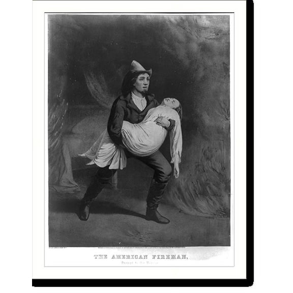 Historic Print, The American fireman: prompt to the rescue, 16" x 20"