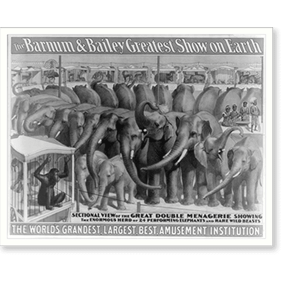 Historic Print, The Barnum and Bailey greatest show on earth. The world's grandest, largest, best, amusement institution, 16" x 20"