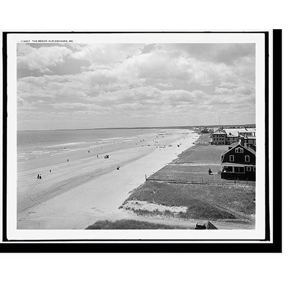 Historic Print, The Beach, Old Orchard, Me., 18" x 24"