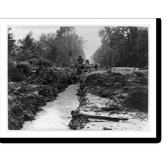 Historic Print, [The Big Inch pipeline under construction: Clam shell" digger making ditch]", 16" x 20"