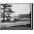 Historic Print, The Boat landing, Lake Mohonk [Mountain] House, 16" x