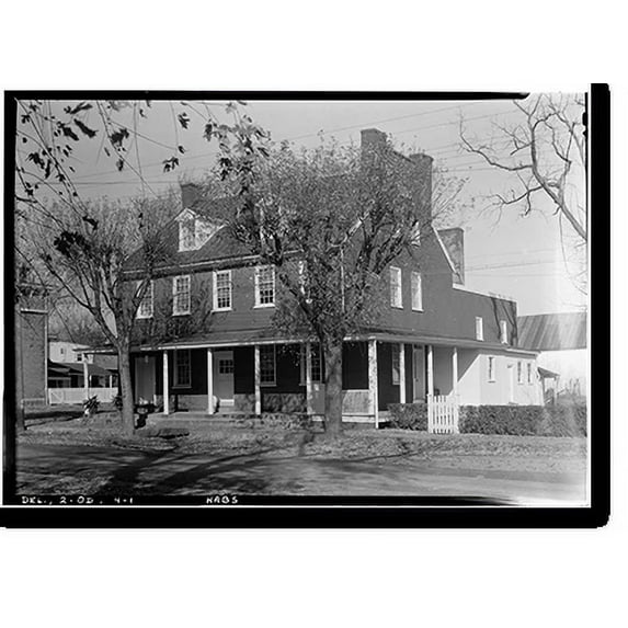 Historic Print, The Brick Hotel, Main Street, Odessa, New Castle County, DE, 16" x 20"