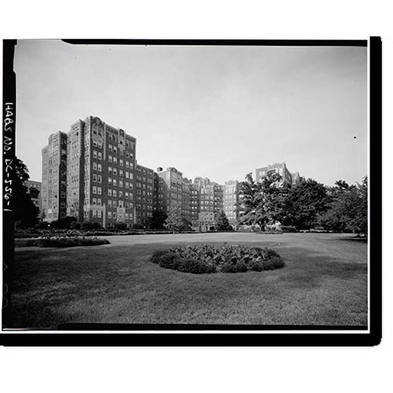 Historic Print, The Broadmoor Apartment Building, 3601 Connecticut Avenue, Washington, District of Columbia, DC, 18" x 24"