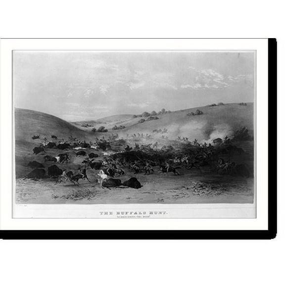 Historic Print, The Buffalo hunt: Surrounding the herd"", 18" x 24"