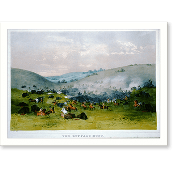 Historic Print, The Buffalo hunt: Surrounding the herd"" - 2, 18" x 24"