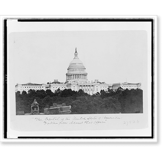 Historic Print, The Capitol of the United States of America: taken from Adams & Co's Office, 16" x 20"