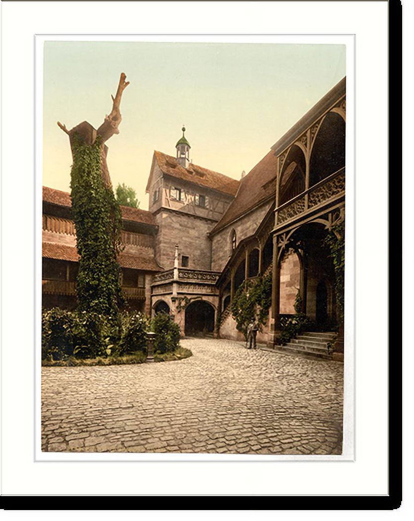Historic Print, The Castle court Nuremberg Bavaria Germany, 16" x 20