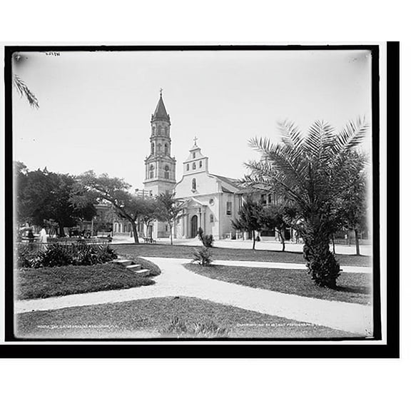 Historic Print, The Cathedral, St. Augustine, Fla., 18" x 24"