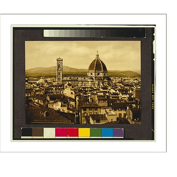 Historic Print, [The Cathedral, panoramic view from Vecchio Palace, Florence, Italy], 16" x 20"