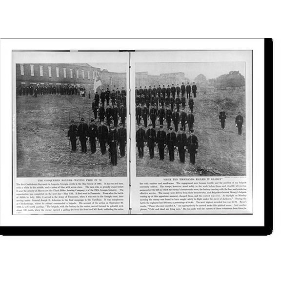 Historic Print, [The Clinch Rifles (Co. A, 5th Georgia Infantry) in ranks outside the armory at Macon, Ga.; with the first Confederate flag. May 1861], 18" x 24"