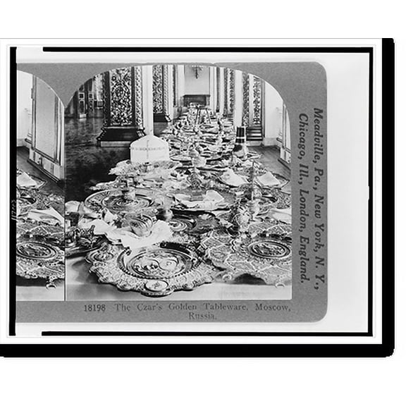 Historic Print, The Czar's golden tableware, Moscow, Russia, 18" x 24"