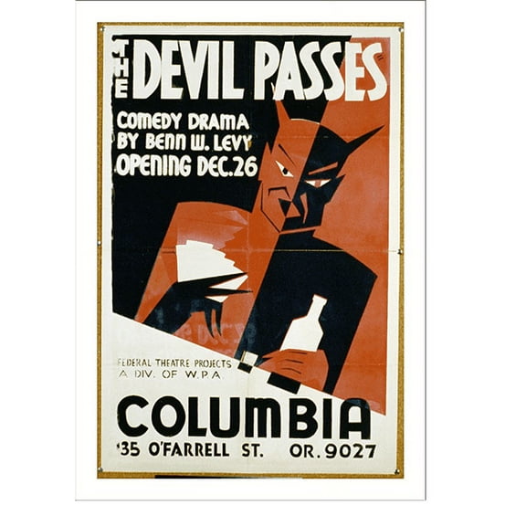Historic Print, The Devil passes Comedy drama by Benn W. Levy : opening Dec. 26., 18" x 24"