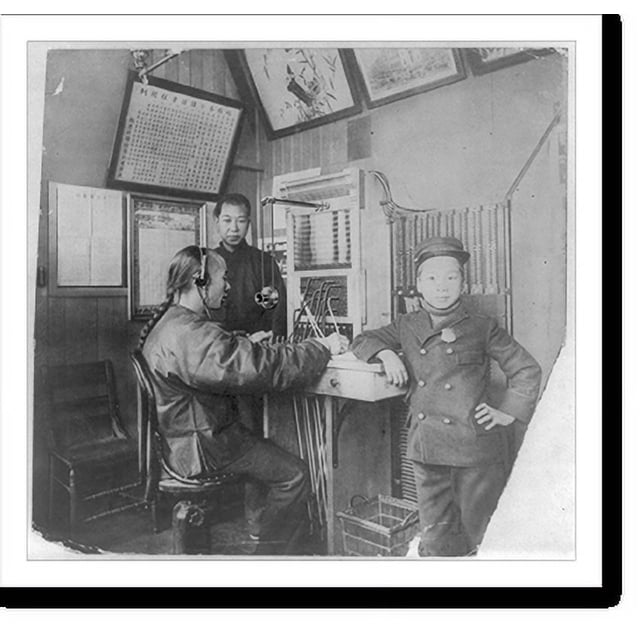 Historic Print, The First Chinese telephone operator in Chinatown, San