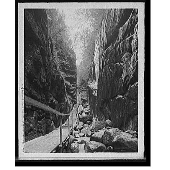 Historic Print, The Flume, looking up, Franconia Notch, White Mts., N.H., 16" x 20"