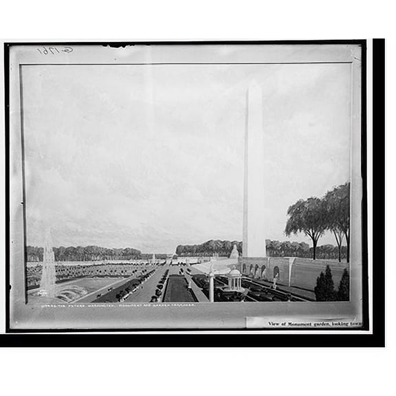 Historic Print, The Future Washington, monument and garden terraces, 16" x 20"