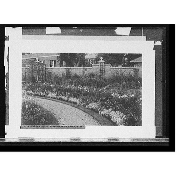 Historic Print, The Garden, north, Ropes Mansion, Salem, Mass., 18" x 24"