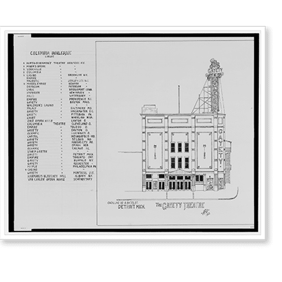 Historic Print, [The Gayety Theatre (Gayety Burlesque), Cadillac Square and Bates St., Detroit, Michigan].AFD 1923., 18" x 24"