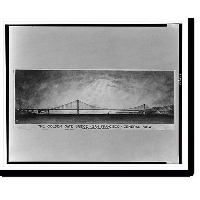 Historic Print, The Golden Gate Bridge San Francisco General view