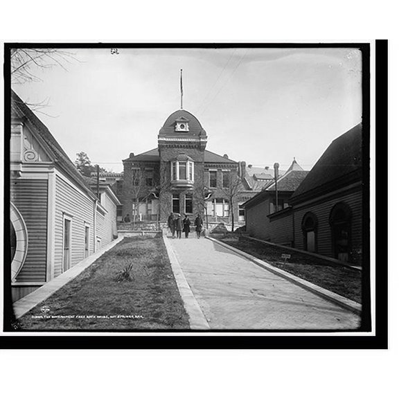 Historic Print, The Government free bath house, Hot Springs, Ark., 16" x 20"