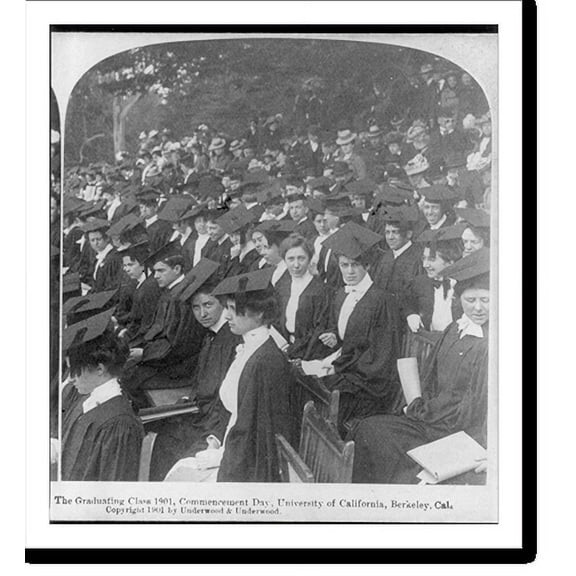 Historic Print, The Graduating Class 1901, Commencement Day, University of California, Berkeley, Calif., 18" x 24"