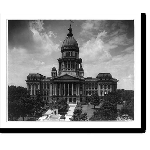 Historic Print, The Illinois State Capitol Building at Springfield, 18" x 24"