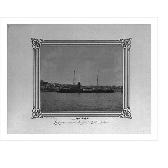 Historic Print, [The Imperial Ironclad Corvette, Feth-i Bülend].Abdullah Frères, Constantinople., 16" x 20"
