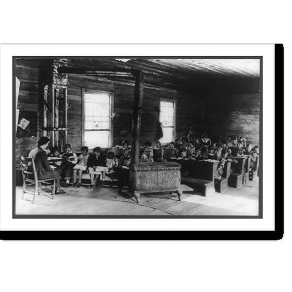 Historic Print, [The Interior of a little red schoolhouse with teacher and students, Crossville, Tennessee], 18" x 24"