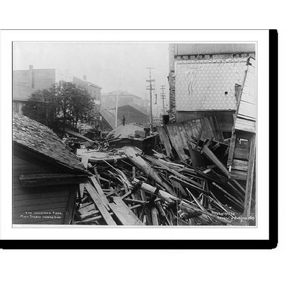 Historic Print, The Johnstown flood - Main Street, looking east, 16" x 20"