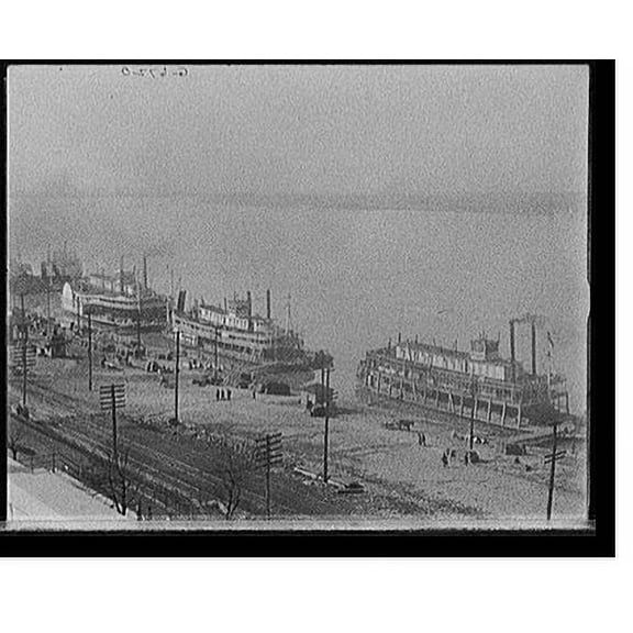 Historic Print, [The Levee from the custom house, Memphis, Tenn.], 16" x 20"