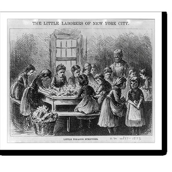 Historic Print, The Little Laborers of New York City - Little Tobacco Strippers, 16" x 20"