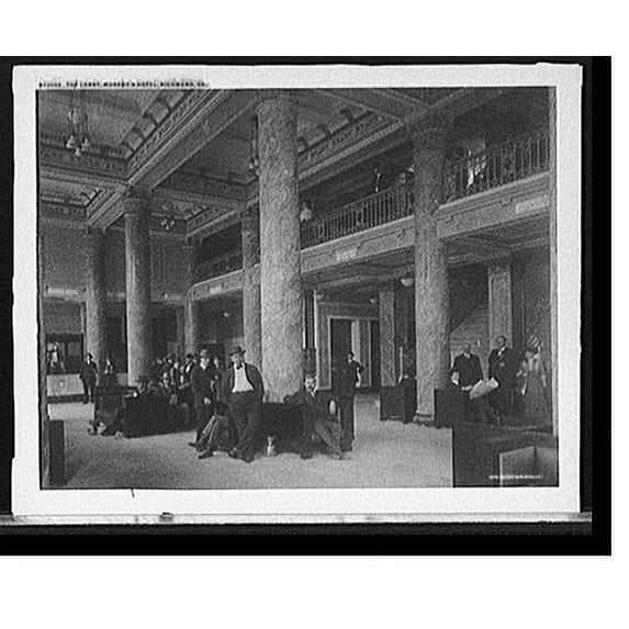 Historic Print, The Lobby, Murphy's Hotel, Richmond, Va., 18" x 24"