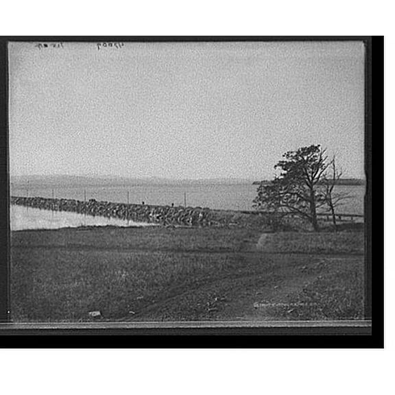 Historic Print, The Long fill, Lake Champlain - 2, 18" x 24"