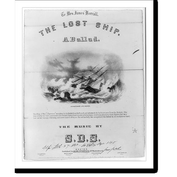 Historic Print, The Lost Ship - A Ballad, 16" x 20"