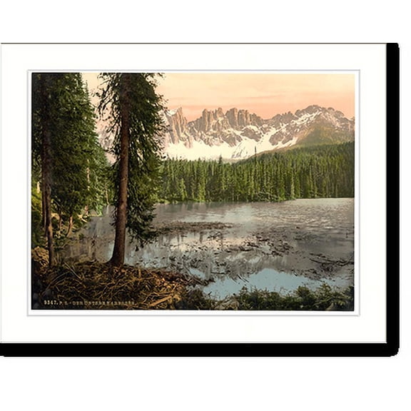 Historic Print, The Lower Karersee Tyrol Austro-Hungary, 16" x 20"