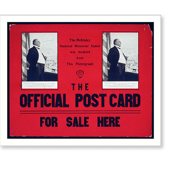 Historic Print, The McKinley National Memorial Statue was modeled from this Photograph, The Official Postcard For Sale Here, 18" x 24"