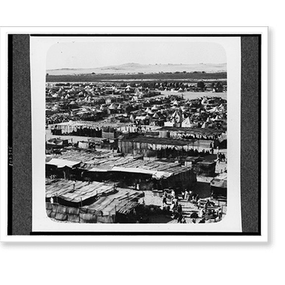 Historic Print, The Nebi Rubin pilgrim camp. reminiscent of Israel's camp in the desert, 16" x 20"