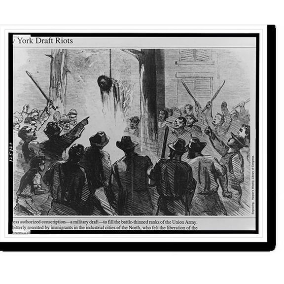 Historic Print, The New York draft riots, 18" x 24"