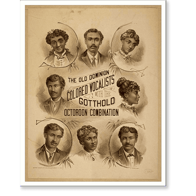 Historic Print, The Old Dominion Colored Vocalists with the Gotthold