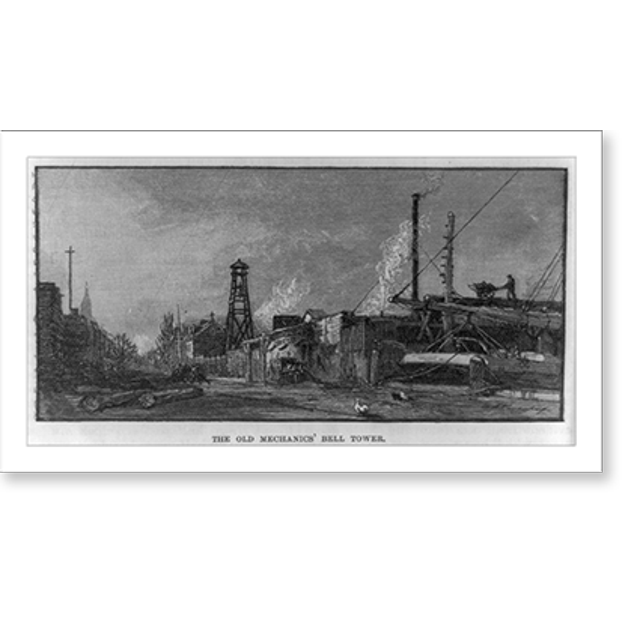 Historic Print, The Old Mechanic's Bell tower [erected by shipwrights