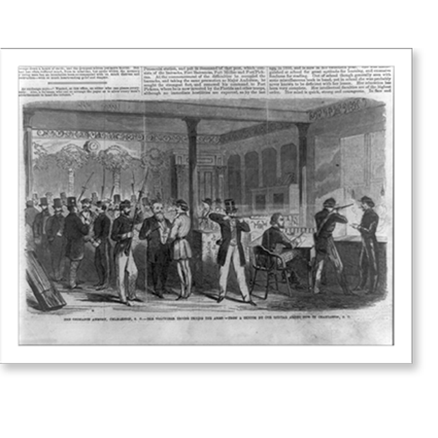 Historic Print, The Ordnance armory, Charleston, S.C. the volunteer