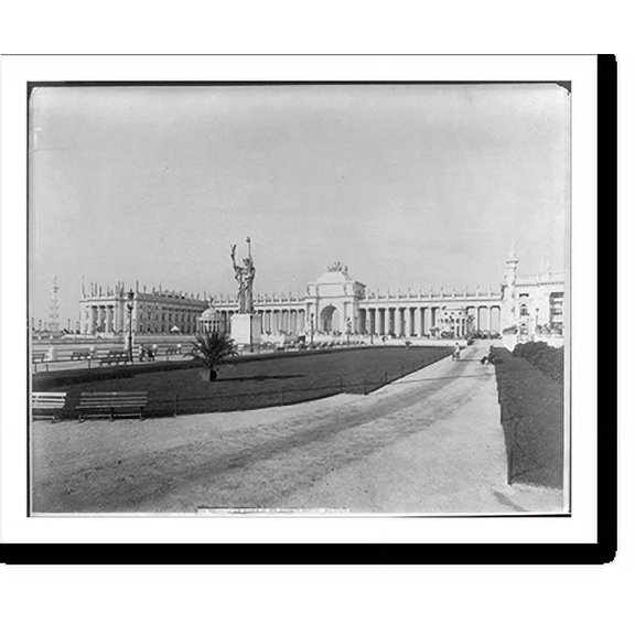 Historic Print, The Peristyle and statue of the Republic, looking northeast, 16" x 20"