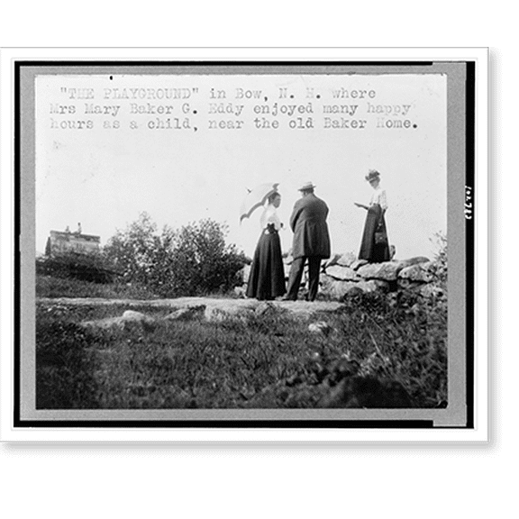 Historic Print, The Playground" in Bow, N.H. where Mrs. Mary Baker G. Eddy enjoyed many happy hours as a child, near the old Baker home", 16" x 20"