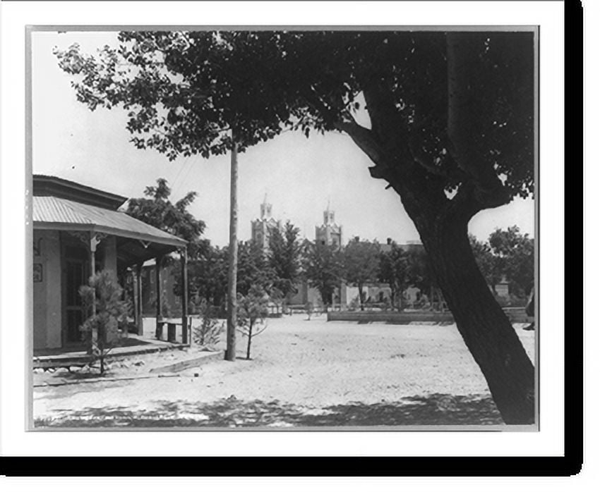 Historic Print, [The Plaza, Old Town, Albuquerque, New Mexico], 16" x