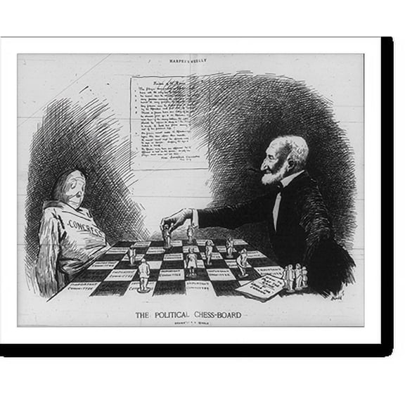 Historic Print, The Political Chess-Board, 16" x 20"