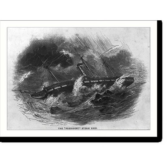 Historic Print, The President" steam ship", 16" x 20"