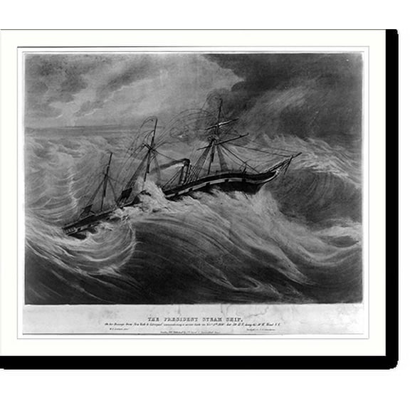 Historic Print, The President steam ship,..., 16" x 20"