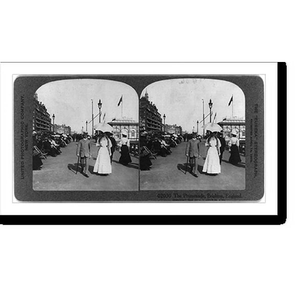 Historic Print, The Promenade, Brighton, England, 18" x 24"